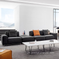 Sala de estar minimalista italiana Sofas de cuero de 7 plazas